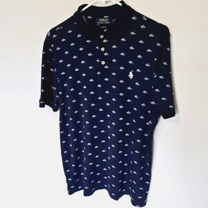 Polo Ralph Lauren PRL All Over Pattern Polo Shirt - Size Medium